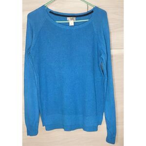 JCP‎ Y2K Waffle Sweater Blue Pullover Academia